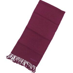 GIVENCHY Vintage Dark Pink Logo Embroidered Wool Scarf